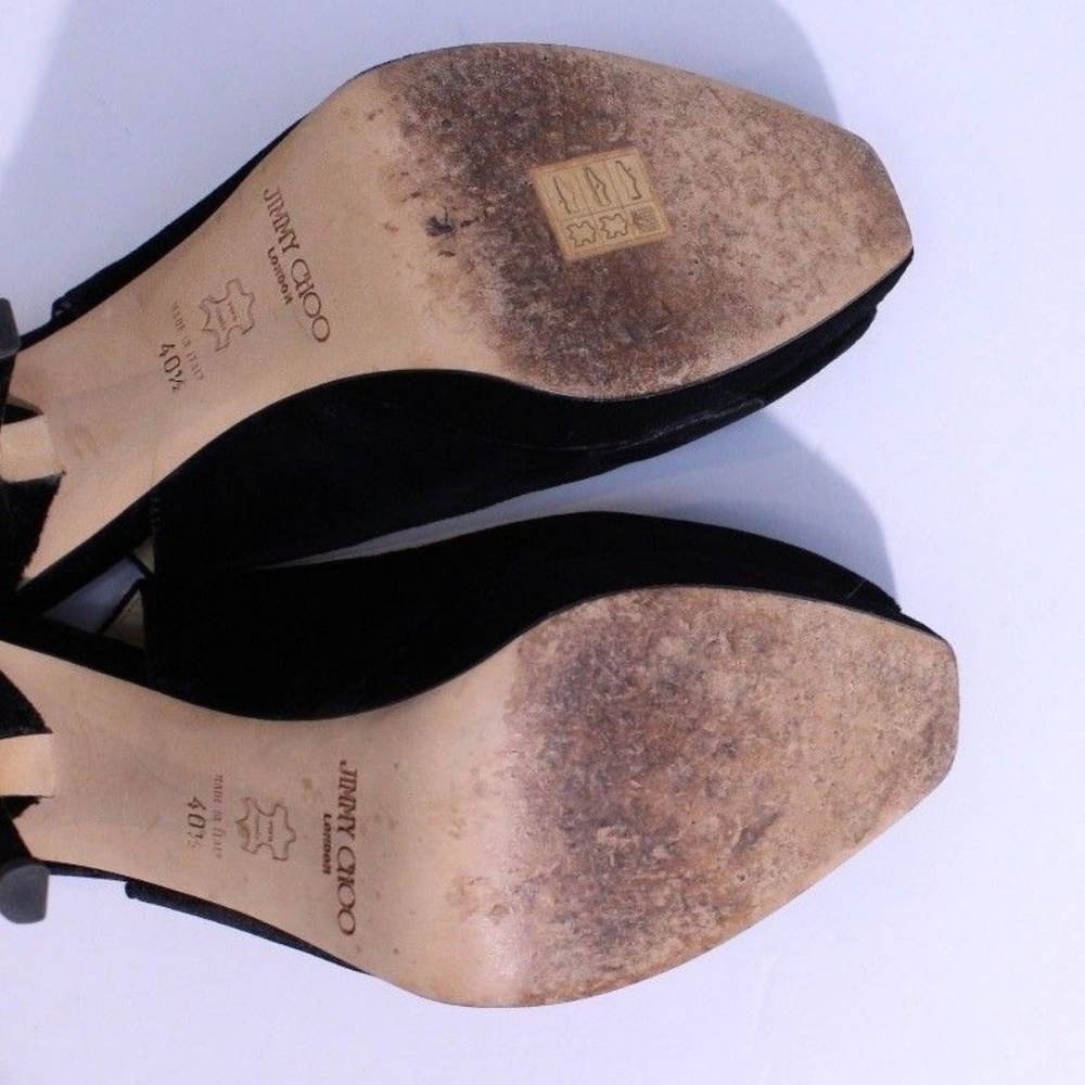 *SOLD* Jimmy Choo Black Velvet Open Toe - Picture 7 of 7